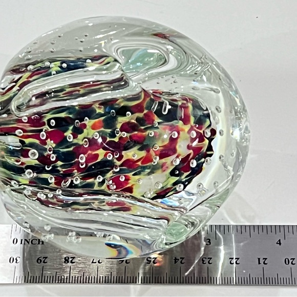 JOHN GENTILE  ? Vintage Paperweight Bubbles Bud Vase Pen Holder Art Glass - Picture 3 of 9